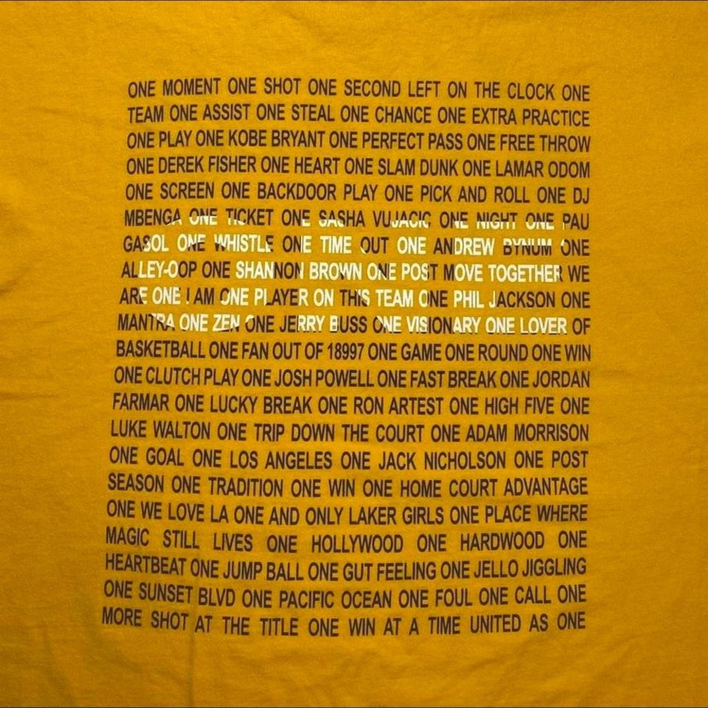 2000s LA Los Angeles Lakers basketball promo shirt - ONE - Kobe Bryant era